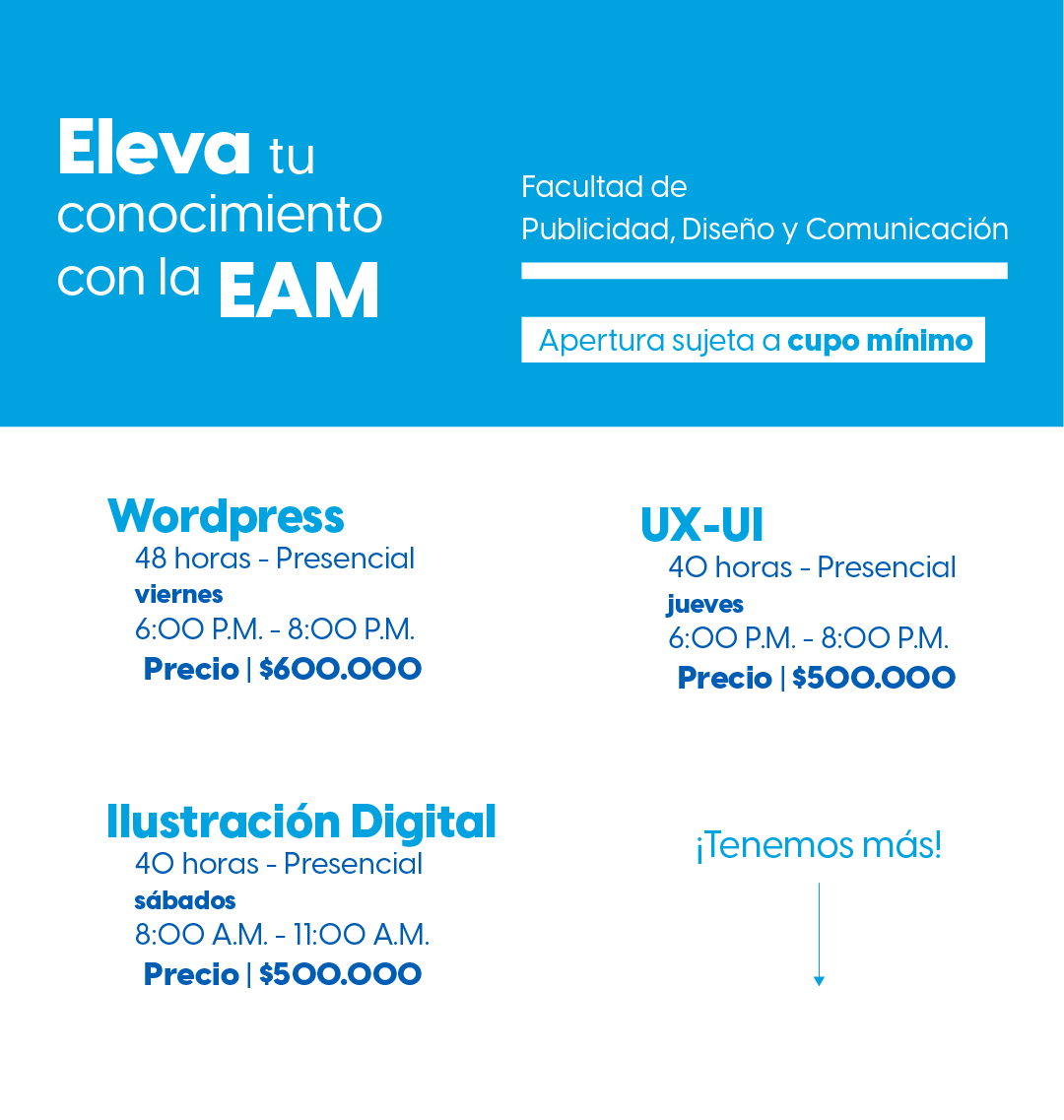 Descubre conocimientos en la Facultad de Publicidad y Diseño con nuestros cursos especializados. WordPress, ux-ui, Ilustracion Digital
