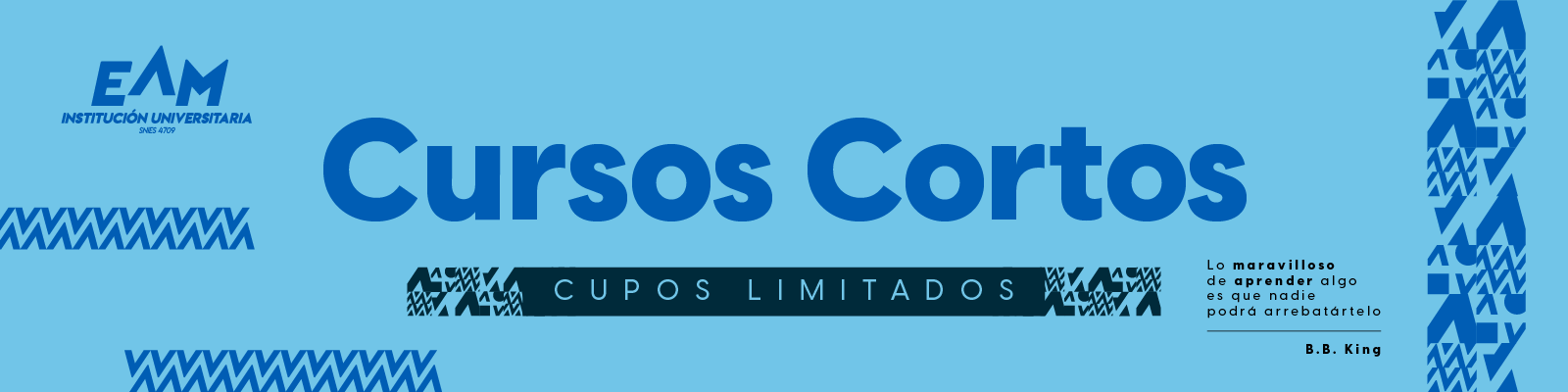¡Descubre oportunidades educativas únicas en la EAM Armenia, Quindío! Inscríbete ahora en nuestros cursos cortos presenciales. Cupos limitados disponibles. Acelera tu crecimiento profesional con formación de calidad. ¡No te quedes fuera, asegura tu lugar hoy mismo
