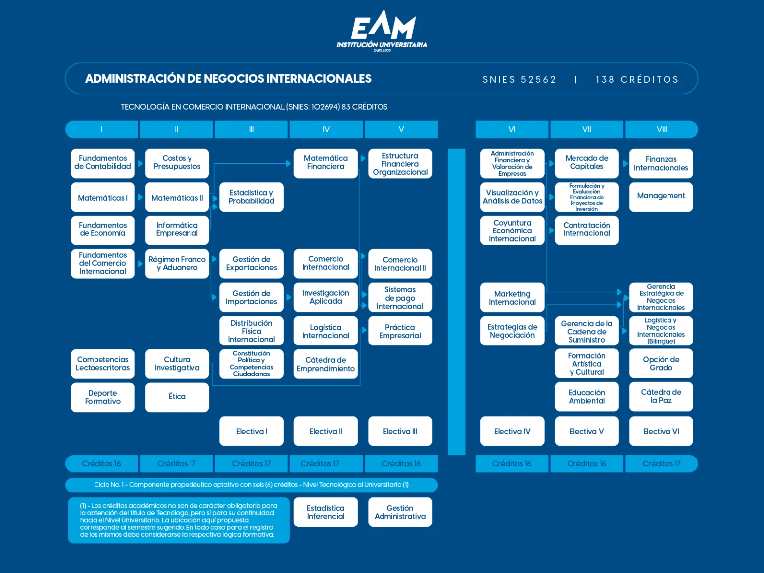 Plan de estudios Administración de Negocios Internacionales